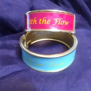 Inspiring metal hinged bracelets